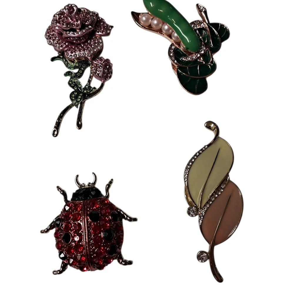 Elegant Multi-Color Brooch Set‎